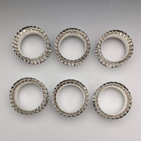 Set of 6 British Vintage Silver Plated Napkin Rings
